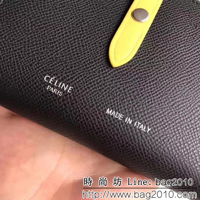 CELINE賽琳原單 專櫃款 手掌紋牛皮小號搭扣拼色錢夾 0146 SL1428